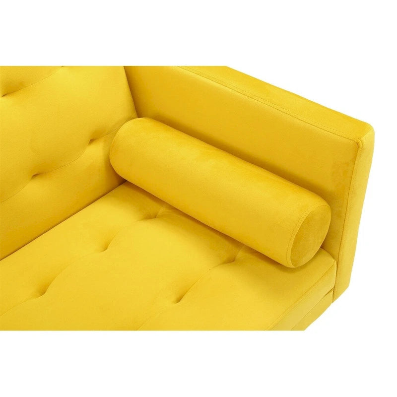 Canapé futon convertible 2 places en lin gris