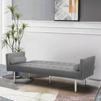 Canapé futon convertible 2 places en lin gris