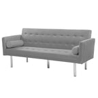 Canapé futon convertible 2 places en lin gris