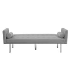 Canapé futon convertible 2 places en lin gris