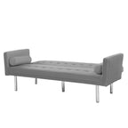 Canapé futon convertible 2 places en lin gris
