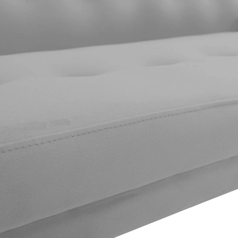 Canapé futon convertible 2 places en lin gris