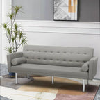 Canapé futon convertible 2 places en lin gris