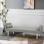 Canapé futon convertible 2 places en lin gris