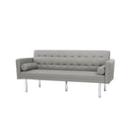 Canapé futon convertible 2 places en lin gris