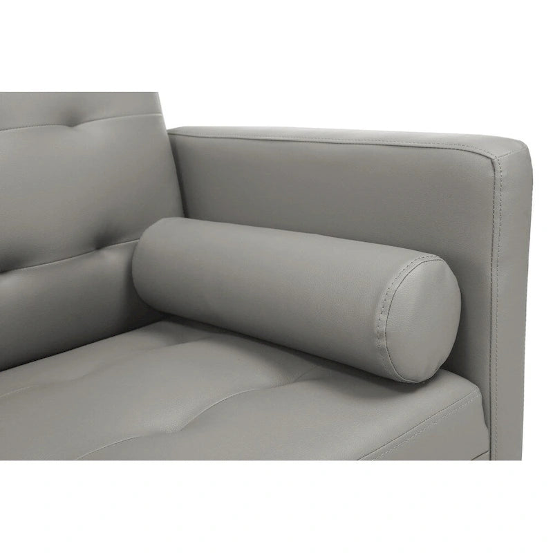 Canapé futon convertible 2 places en lin gris