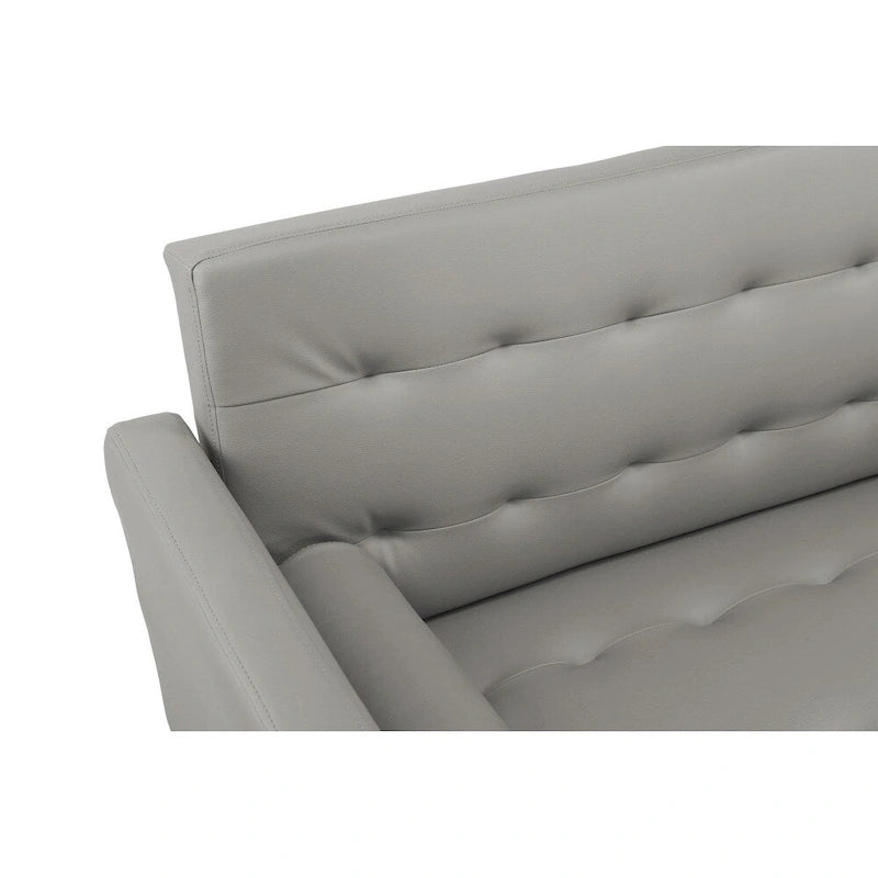 Canapé futon convertible 2 places en lin gris