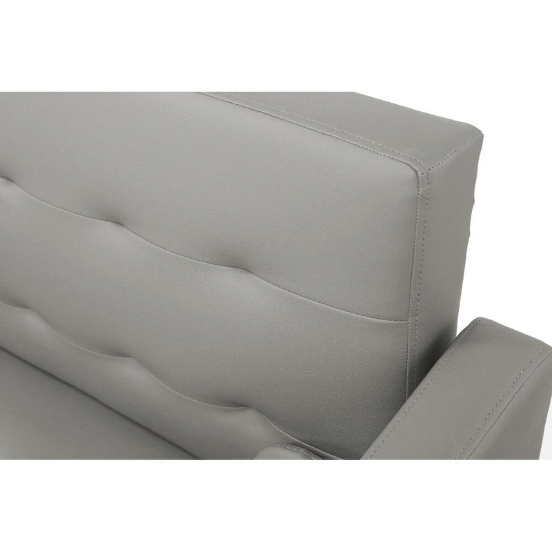 Canapé futon convertible 2 places en lin gris