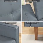 Canapé futon convertible 2 places en lin gris