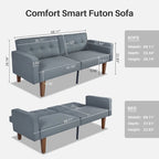 Canapé futon convertible 2 places en lin gris