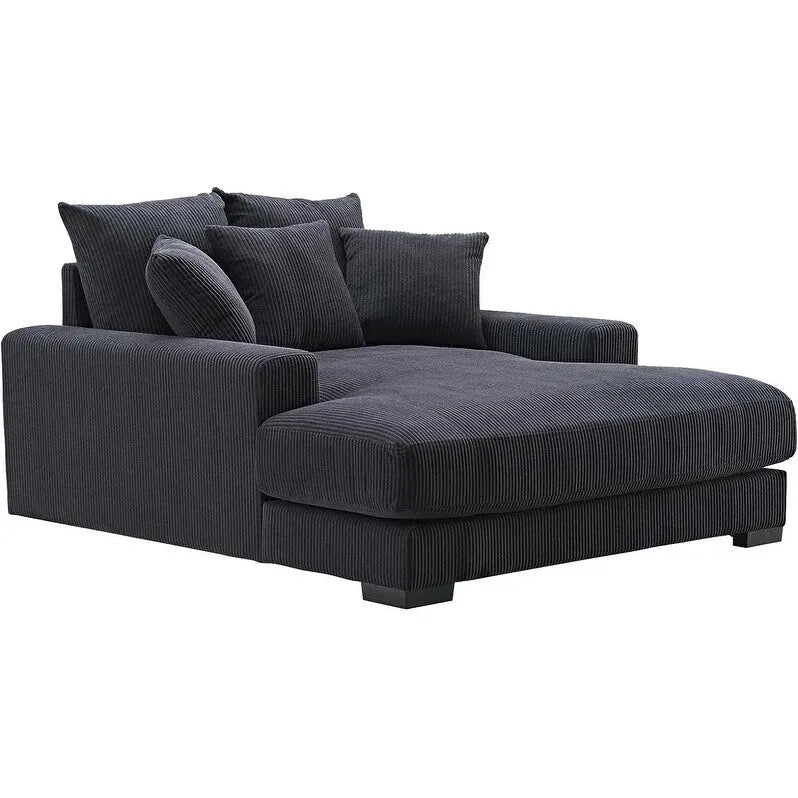 Canapé lounge surdimensionné en velours côtelé vert / gris / noir / beige, simple