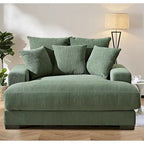 Canapé lounge surdimensionné en velours côtelé vert / gris / noir / beige, simple