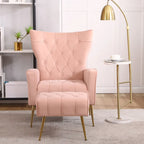 Fauteuil d'appoint rembourré avec pouf, multicolore, 1 place