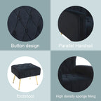 Fauteuil d'appoint rembourré avec pouf, multicolore, 1 place