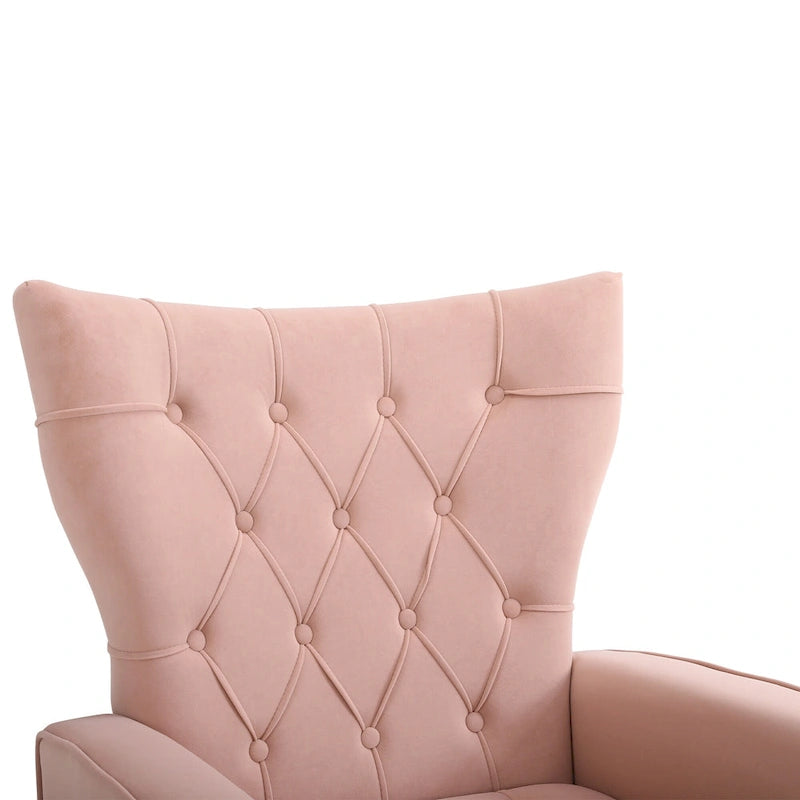 Fauteuil d'appoint rembourré avec pouf, multicolore, 1 place