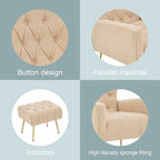 Fauteuil d'appoint rembourré avec pouf, multicolore, 1 place