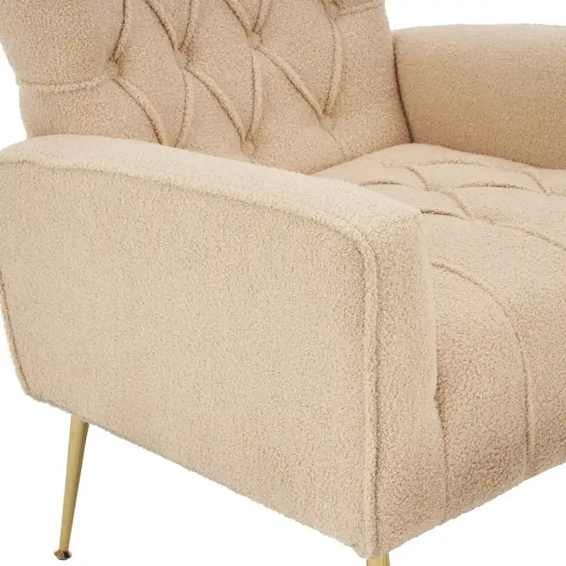 Fauteuil d'appoint rembourré avec pouf, multicolore, 1 place