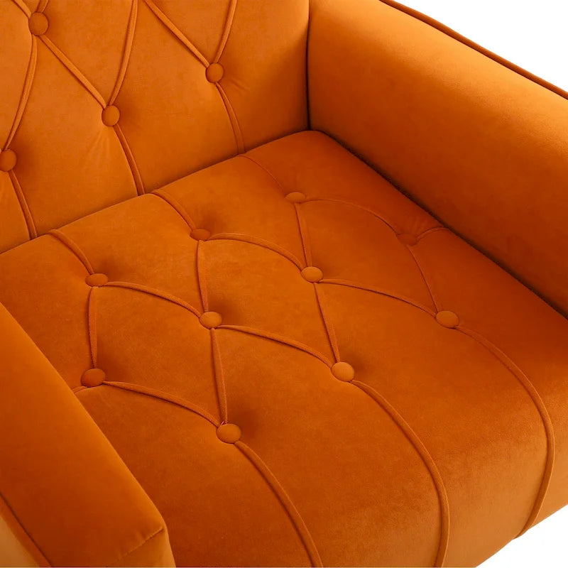 Fauteuil d'appoint rembourré avec pouf, multicolore, 1 place