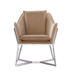 Fauteuil d'appoint Faon / Velours bleu – Style géométrique, 1 place