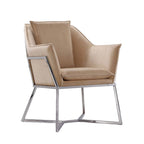 Fauteuil d'appoint Faon / Velours bleu – Style géométrique, 1 place