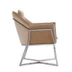 Fauteuil d'appoint Faon / Velours bleu – Style géométrique, 1 place