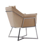 Fauteuil d'appoint Faon / Velours bleu – Style géométrique, 1 place