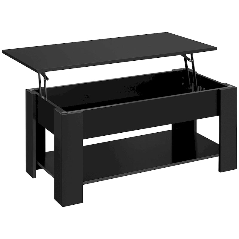 Table basse relevable avec étagère de rangement, multicolore, 1 personne