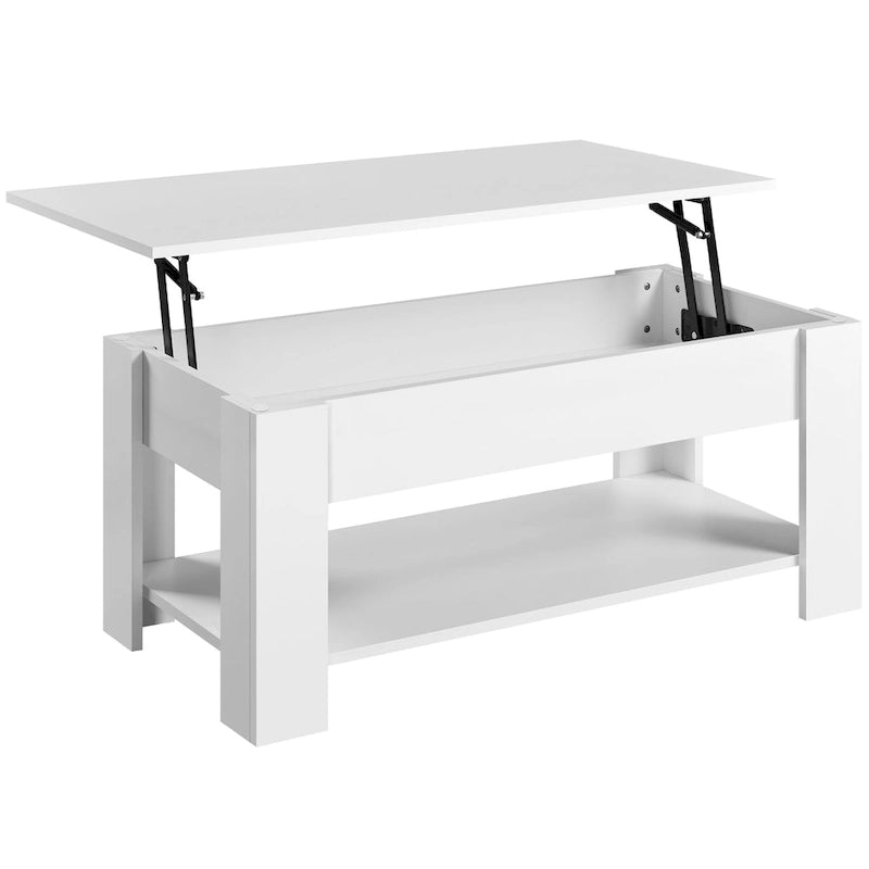 Table basse relevable avec étagère de rangement, multicolore, 1 personne