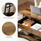 Table basse relevable avec étagère de rangement, multicolore, 1 personne