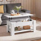Table basse relevable avec étagère de rangement, multicolore, 1 personne