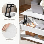 Table basse relevable avec étagère de rangement, multicolore, 1 personne