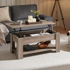 Table basse relevable avec étagère de rangement, multicolore, 1 personne