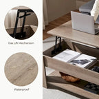 Table basse relevable avec étagère de rangement, multicolore, 1 personne