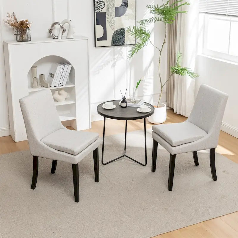 Chaises de salle à manger modernes avec pieds en bois massif (Lot de 2)