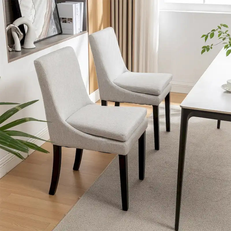 Chaises de salle à manger modernes avec pieds en bois massif (Lot de 2)