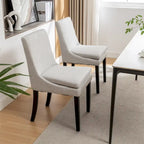 Chaises de salle à manger modernes avec pieds en bois massif (Lot de 2)