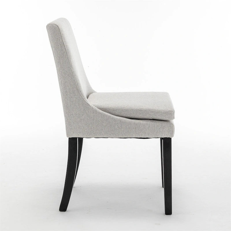 Chaises de salle à manger modernes avec pieds en bois massif (Lot de 2)