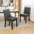 Chaises de salle à manger modernes avec pieds en bois massif (Lot de 2)