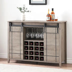 Meuble buffet avec portes coulissantes façon porte de grange, 4 couleurs – 120 (L) x 40 (P) x 88 (H) cm