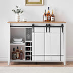 Meuble buffet avec portes coulissantes façon porte de grange, 4 couleurs – 120 (L) x 40 (P) x 88 (H) cm