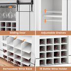 Meuble buffet avec portes coulissantes façon porte de grange, 4 couleurs – 120 (L) x 40 (P) x 88 (H) cm