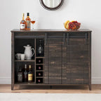 Meuble buffet avec portes coulissantes façon porte de grange, 4 couleurs – 120 (L) x 40 (P) x 88 (H) cm