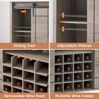 Meuble buffet avec portes coulissantes façon porte de grange, 4 couleurs – 120 (L) x 40 (P) x 88 (H) cm