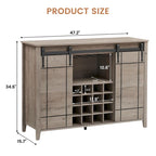 Meuble buffet avec portes coulissantes façon porte de grange, 4 couleurs – 120 (L) x 40 (P) x 88 (H) cm