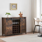 Meuble buffet avec portes coulissantes façon porte de grange, 4 couleurs – 120 (L) x 40 (P) x 88 (H) cm