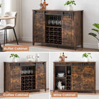 Meuble buffet avec portes coulissantes façon porte de grange, 4 couleurs – 120 (L) x 40 (P) x 88 (H) cm