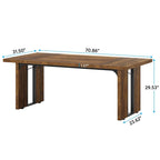 Grand bureau de ferme blanc/marron/gris, pour 6 à 8 personnes, 180 cm