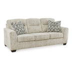 Canapé 3 places parchemin avec coussins décoratifs, 90L x 38P x 40H