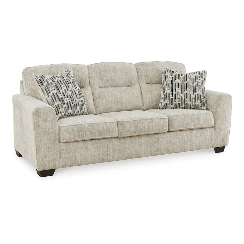 Canapé 3 places parchemin avec coussins décoratifs, 90L x 38P x 40H