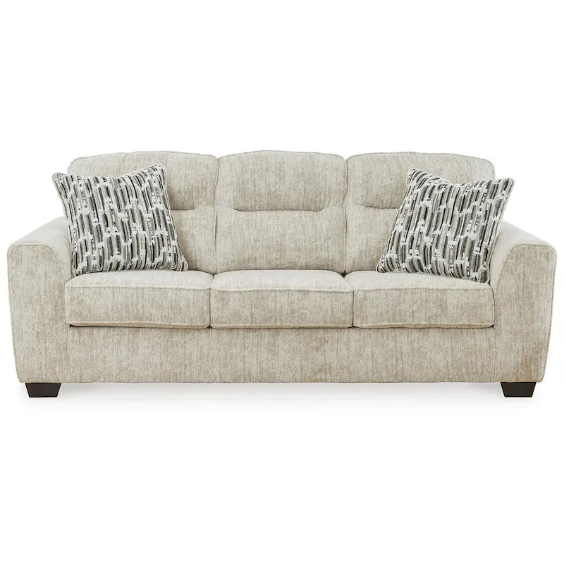 Canapé 3 places parchemin avec coussins décoratifs, 90L x 38P x 40H
